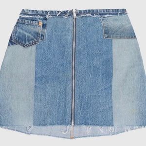 TRADING Re/Done Front Zip Mini Skirt